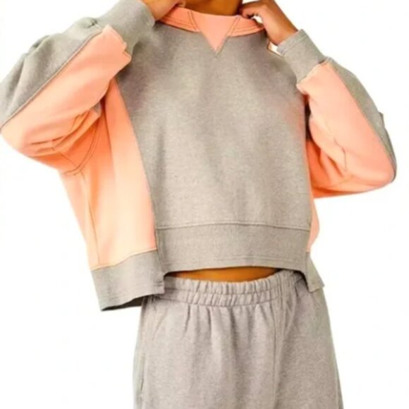Free People Intercept Colorblock Oversized Pullover In Heather Grey Mellon. NWT! - Picture 1 of 6